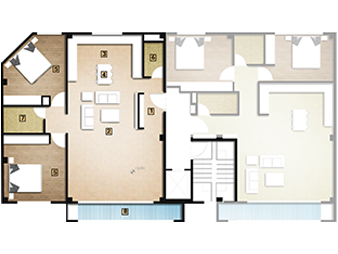 پلان طبقه اول غربی پروژه شریف واقفی